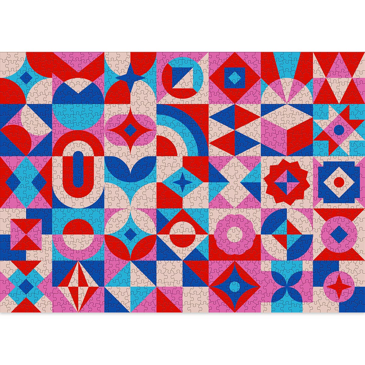 Tiles | Puzzle mit Design-Kacheln in blau & rosa Tönen
