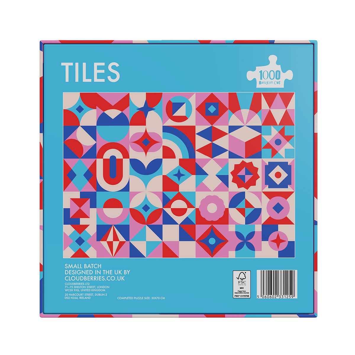 Tiles | Puzzle mit Design-Kacheln in blau & rosa Tönen