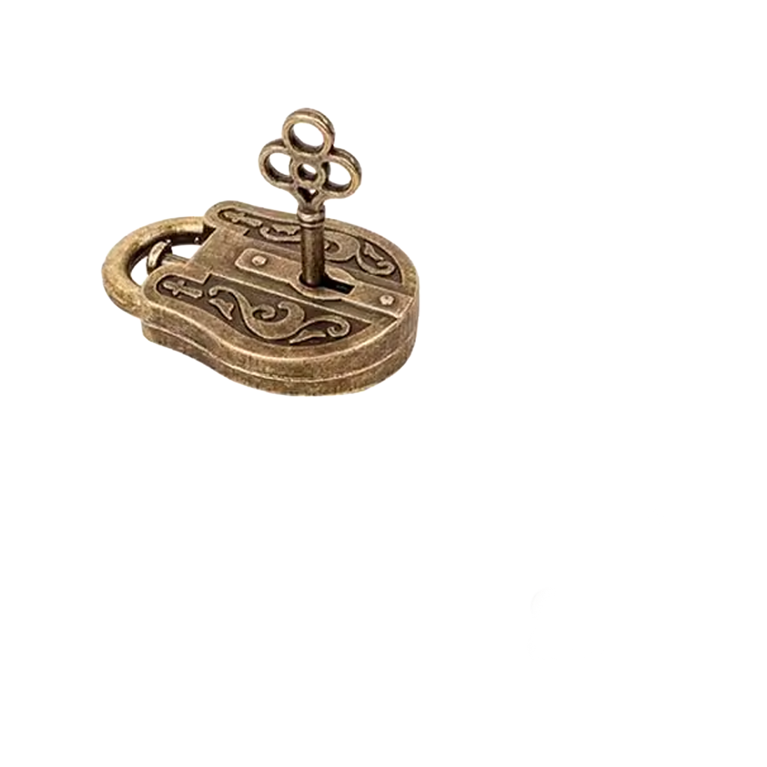 Metall-Geduldsspiel „Schlossrätsel“ – Das antike Vorhängeschloss mit geheimem Trick