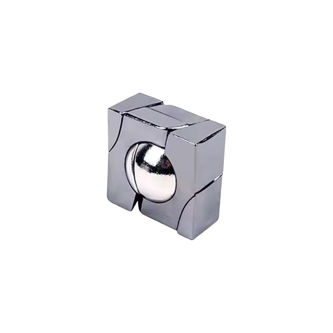 Geduldsspiel „Kugelblock“ – Befreie die Kugel aus dem silbernen Block!